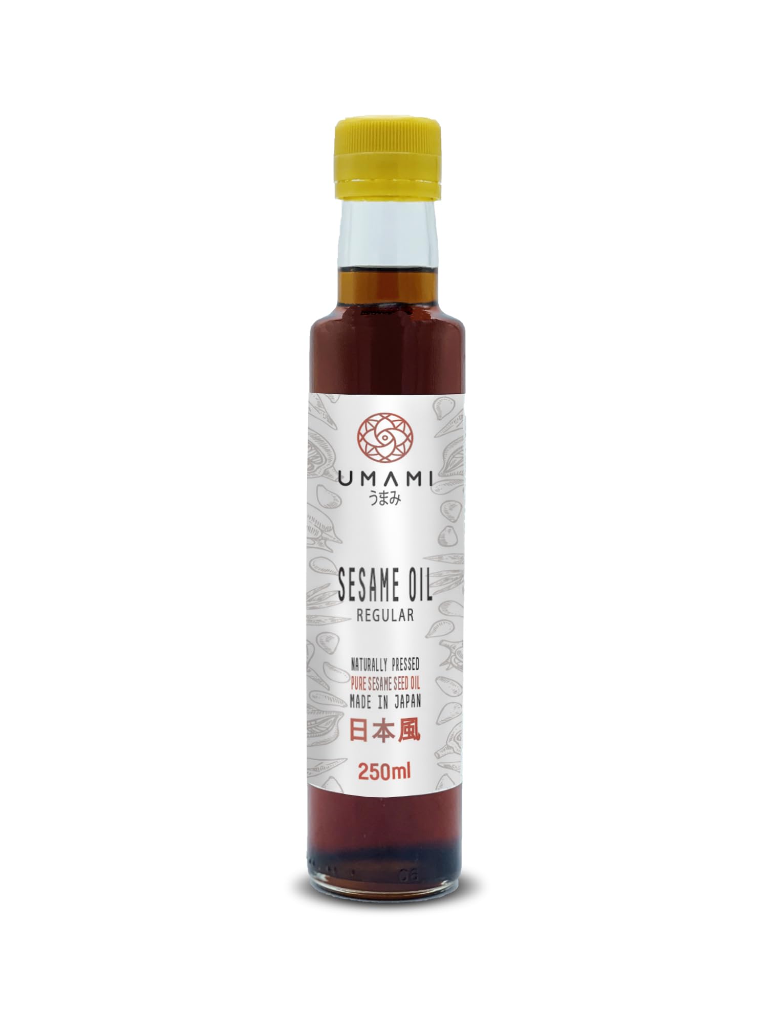 Umami Roasted Sesame Oil Regular Made in Japan 250ml - ORGANIC Japanese Sesame Seeds - Mix of light and dark seeds, low temperature roasting - excellent aroma and taste!