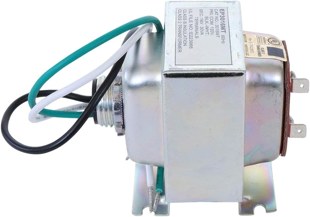 Endurance Pro 16V 30VA Doorbell Transformer Compatible with Ring Video Doorbell Pro Hardwired Door Chime, Nest Hello Video Doorbell - - 