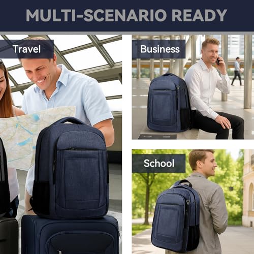 Image of AREYTECO Laptop Backpack,18.4 Inch Extra Large Travel Backpack Airline Approved, Business Anti Theft Sturdy Work Computer College High School Backpack Bag Fits 18 Inch Notebook for Men Women, Blue