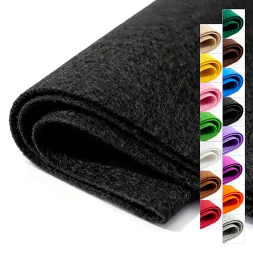 Image of Felt Fabric 36'' X 36'' Large Felt Sheets Stiff Craft Felt by The Yard for DIY Crafts Letter Coaster Flower Ornament Sewing Party Decoration Christmas Supplies Nonwoven (Black)