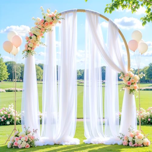 Tela para arco de boda 1 panel 60" x 26 pies blanco miniatura 3