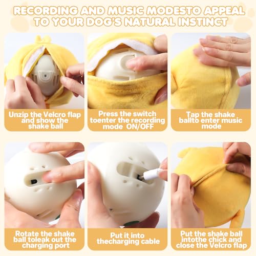 Interaktive Hundespielzeug, Sprechendes Tier Plüschtier für Hund, Ausgestattet mit Bounce- und Gesangsfunktionen, USB Wiederaufladbare Waschbare Cartoon Plüsch für große Mittlere und Kleine Hunde