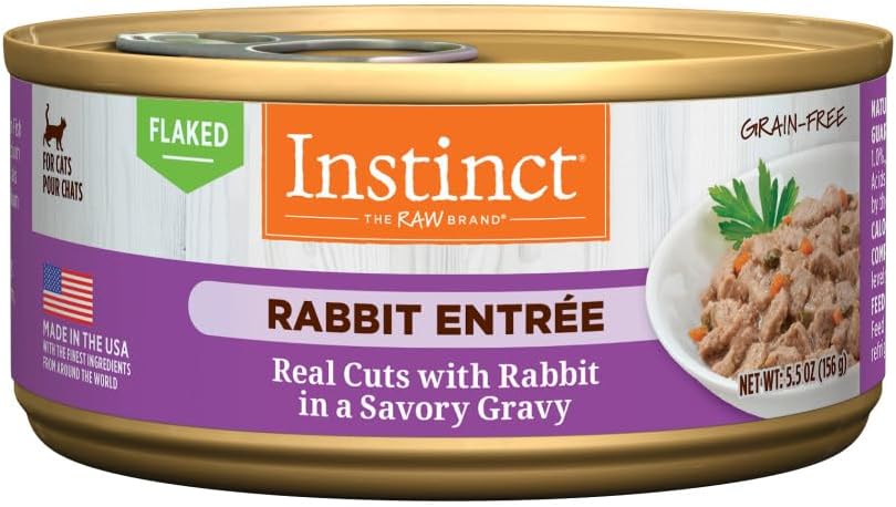 Instinct Flaked Entrée Wet Canned Cat Food - Rabbit, 5.5 Ounce (Pack of 12)
