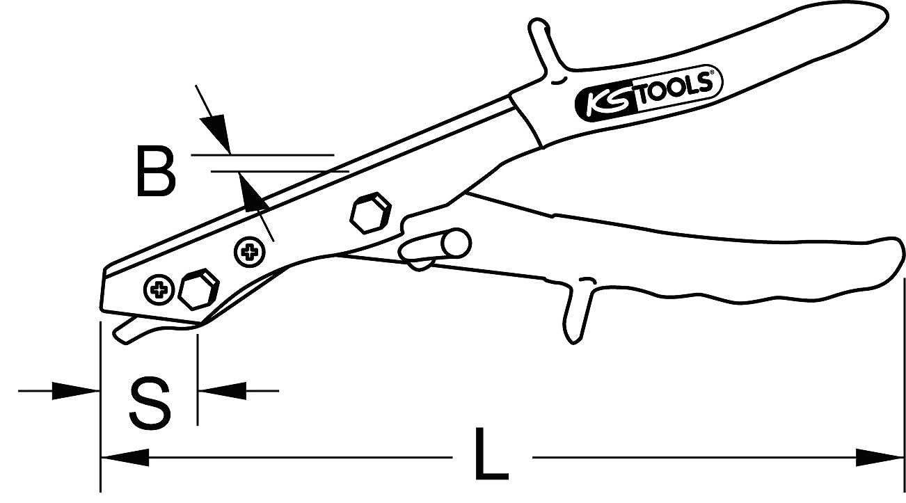 KS TOOLS Cizalla roedora para chapa 265 mm