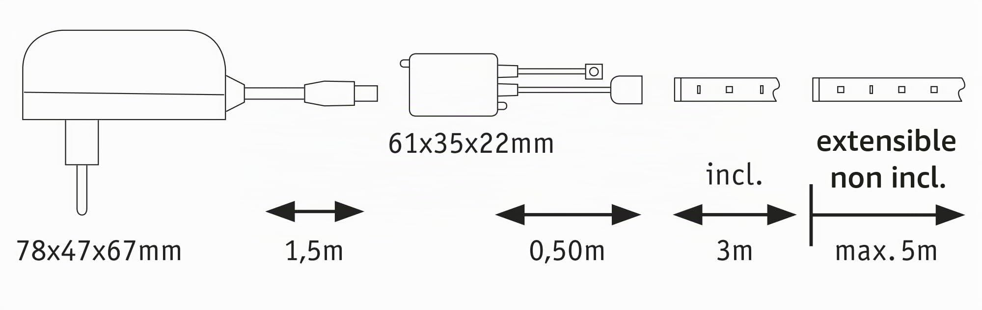 Paulmann MaxLED 250 Kit de base 3 m RGBW 3 000 K 20 W argent