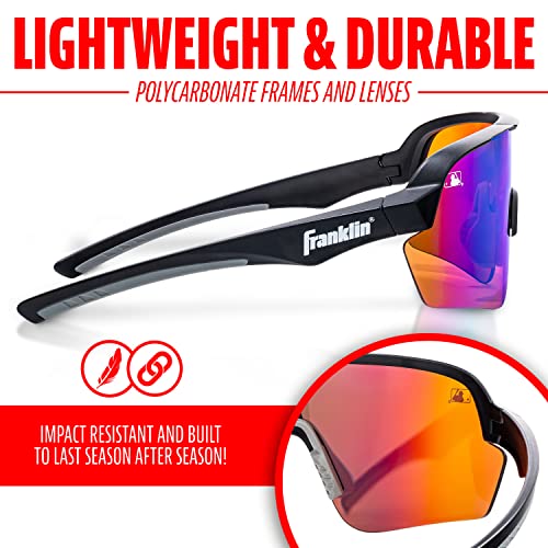 Image of Franklin Sports Baseball + Softball Sunglasses - Men's + Women's Sports Sunglasses - Flip Up Shades + Non Flip Glasses