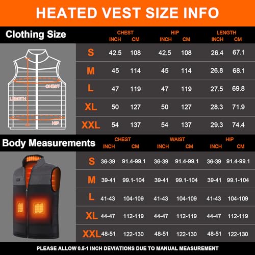 Ejoy Heated Vest - Heating Clothes for Men Lightweight Warm Waistcoat Women's Heat Jacket vest Outdoor(no Battery)2