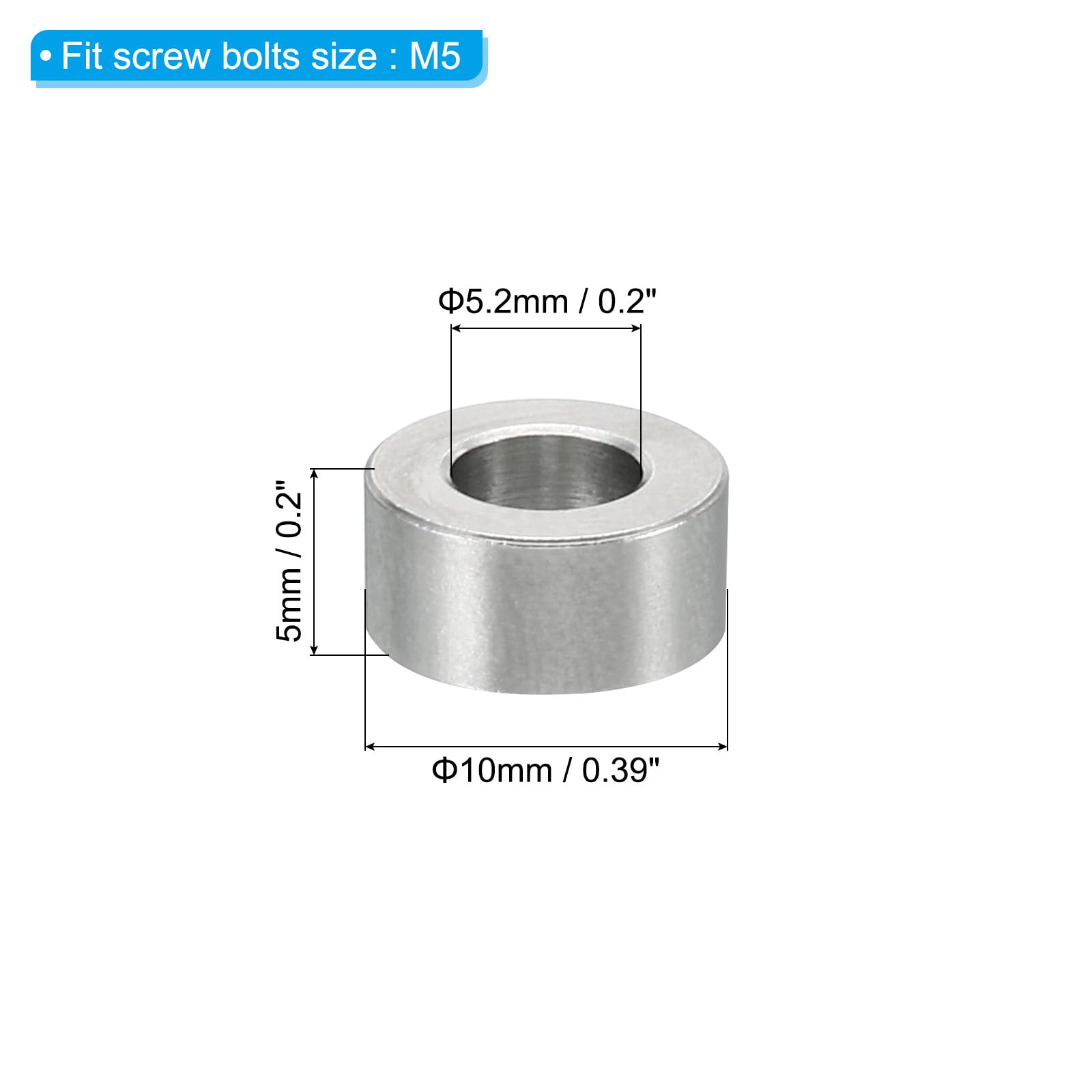 PATIKIL M5 Stainless Steel Spacers - Image 2