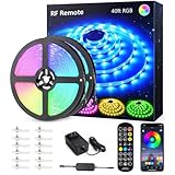 NOVOSTELLA 40ft RGB Smart LED Strip Light kit, Flexible Color Changing 360 Units SMD 5050 LEDs, 24V Tape with 24 Key Remote, Dimmable LED Ribbon for Home Lighting Kitchen Bar,UL Listed Power Supply