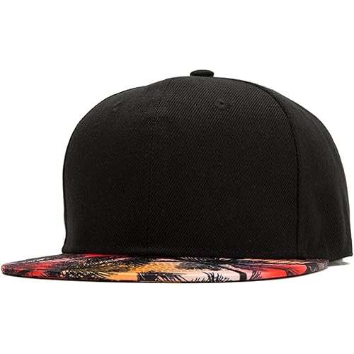 Quanhaigou Snapback Hat for Men Women,Hip Hop Style Colorful Flat Bill Hats Teens Adjustable Baseball Cap