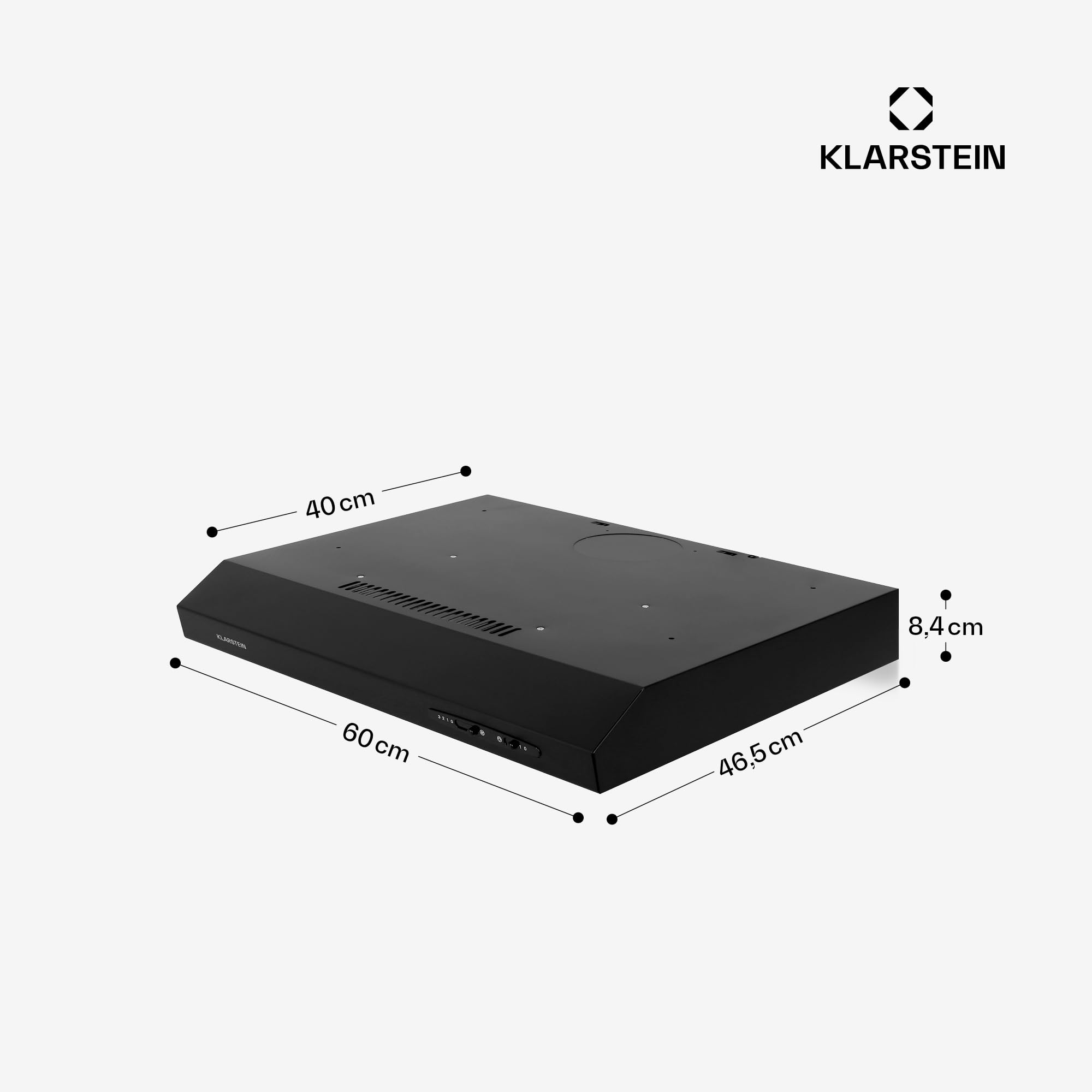 Klarstein UW60BL Okap kuchenny (115 W, 210 m3/h, stal nierdzewna) czarny