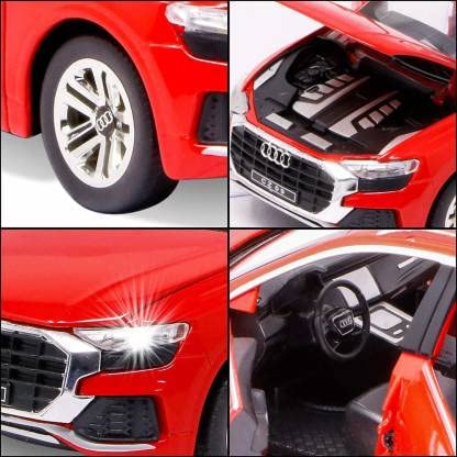 Image of Metal Pull Back Diecast Car 1:24 Big Audi Q8 Pull Back Car Model with Sound Light Boys Gifts Toys for Kids【Pack of 1】