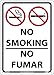 NO SMOKING, NO FUMAR SIGN, 14X10, RIDIG PLASTIC (4 Case)