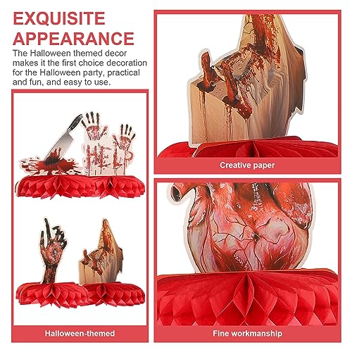 24 peças de centro de mesa de colmeia para festa de Halloween sangrento suprimentos para festa de Ha