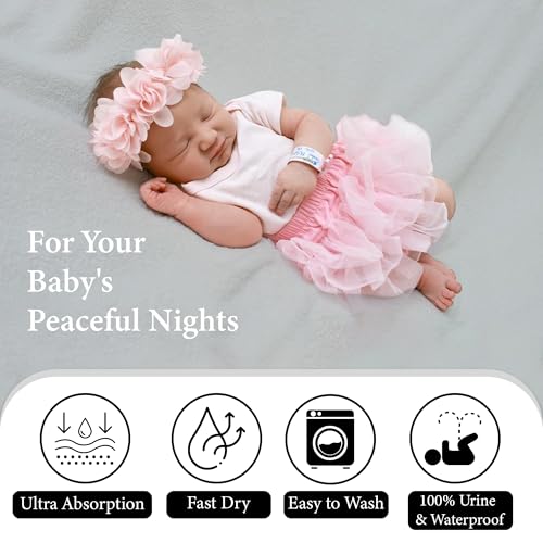 Image of GLUN Quick Dry Absorbent Baby Bed Sheet for Mattress Protector, Pack of 1 Baby Gray Bed Sheet, Size 70x100cm, Waterproof, Quick Drying Material, Anti-Itching Cloth