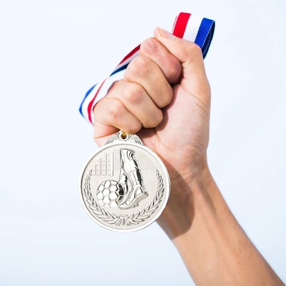 12 Pieces Soccer Award Medals Metals Gold Prizes for Adults Sports Soccer Games, Competitions Celebration, Party Favors, 2.5 Inches