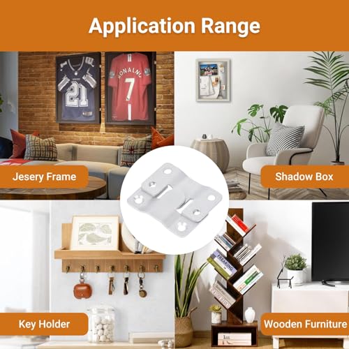 Image of 16Pcs Stainless Steel Interlock Hanging Buckle, Flush Concealed Mount Brackets, Z Clip Bracket for Picture Display Art Gallery