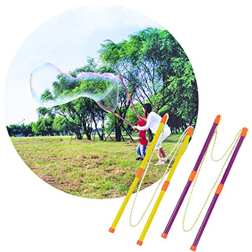 boogift 2 Paar Bubble Wand Riesen Riesenseifenblasen Seifenblasen-Stab Seifenblasen Stab für Kinder Erwachsene,zum Ausziehen für leichten Transport, für Partys, zur Nutzung im Außenbereich