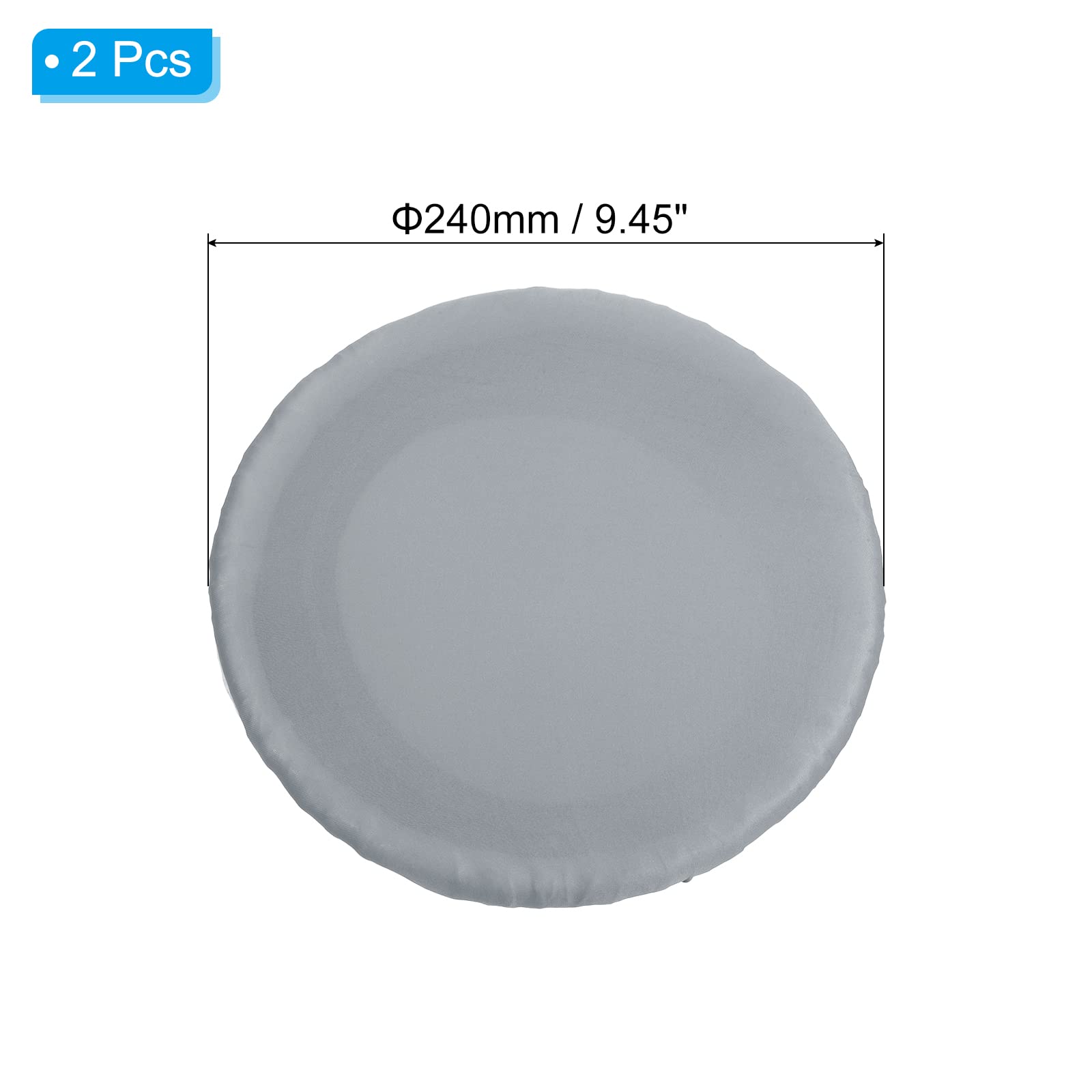PATIKIL 9.5" Round Bar Stool Cover, 2 Pack Washable Elastic Stool Cover for Diameter 11"-13" Chair, Silver Gray - Image 2