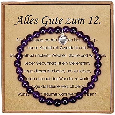 Giuesytic Amethyst Bracelet with Heart Charm Cover