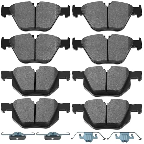 SCITOO Front Rear Disc Brake Pad Set Semi-Metal Fit for BMW 525i | 525xi | 528i | 528i xDrive | 528xi | 530i | 530xi | 535i xDrive | 535xi | M3