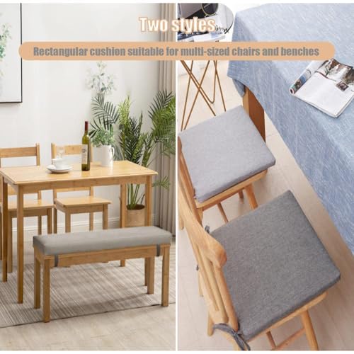 Kimgull Bench Cushions Indoor Sofa Seat Pad Dining Shoes Stadium Patio Furniture Garden Hallway Camper Mat, 31.5X11.8X1.97In,Dark Grey Blue