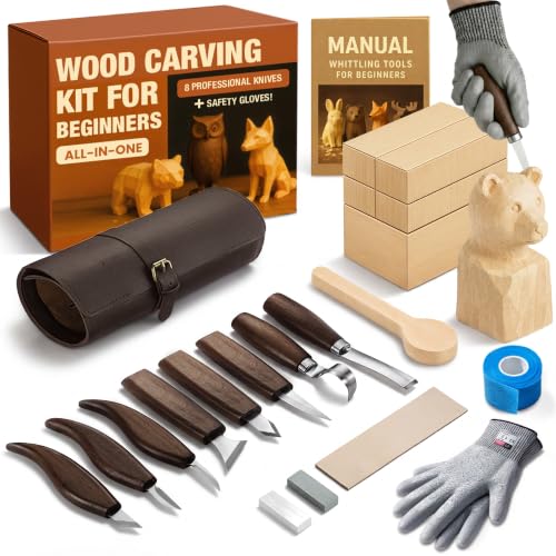 Wood Carving Kit for Beginners - Gift Ready Whittling Kit Set 32pcs