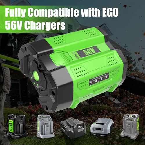 Image of 2Pack 5000mAh 56V Replacement Battery for EGO 56V Battery Lithium ion Compatible with EGO Battery 56Volt Cordless Tools (Green)