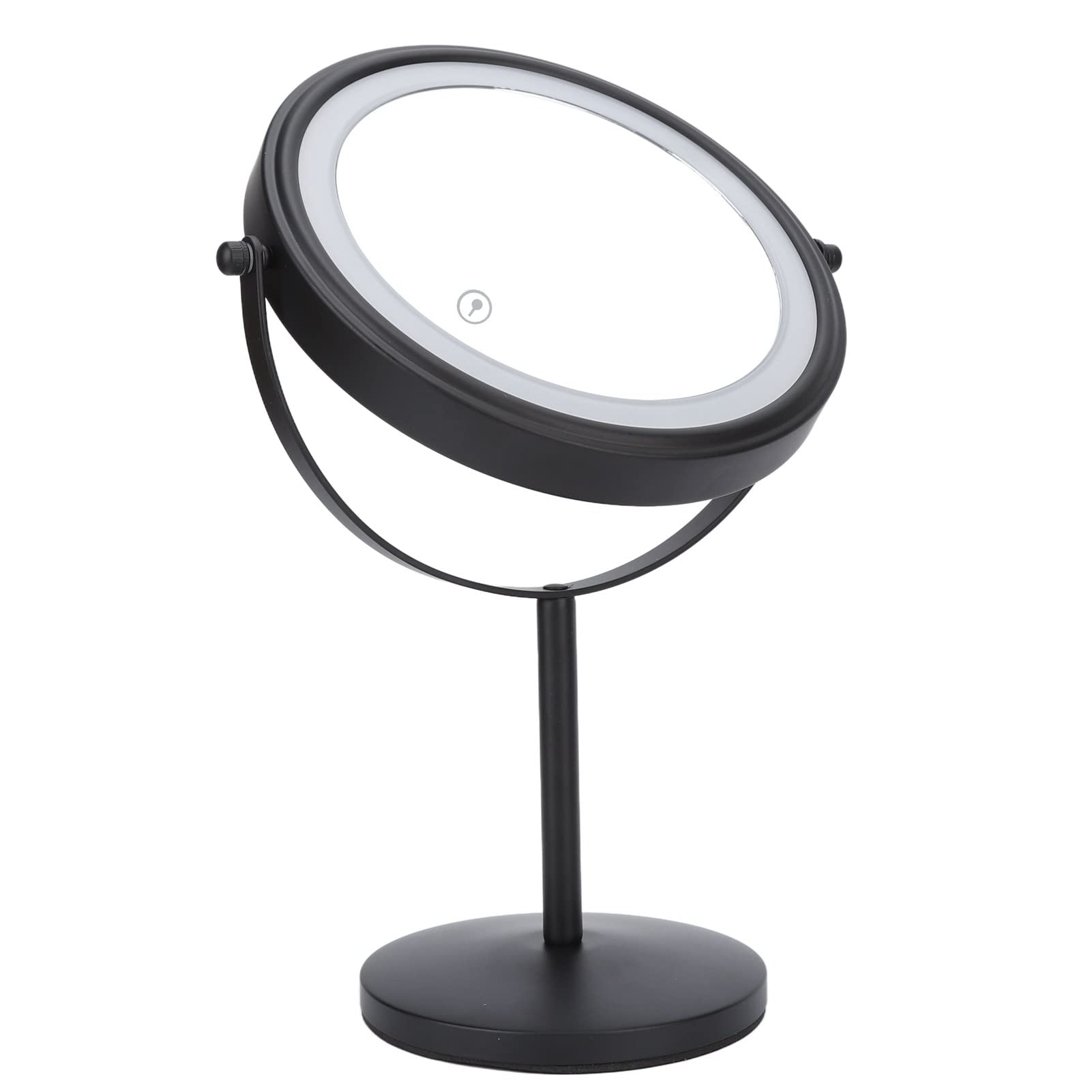 Pilipane LED-Schminkspiegel, 20,3 cm, doppelseitig, 3-fache Vergrößerung, Touch-Steuerung, 360 Grad drehbar, Edelstahl, beleuchteter Kosmetikspiegel für Frauen und Mädchen, Make-up,