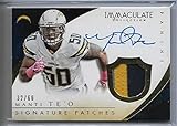 2015 Immaculate Collection Football Manti Te'o Signature Patches Auto Patch Card # 32/60
