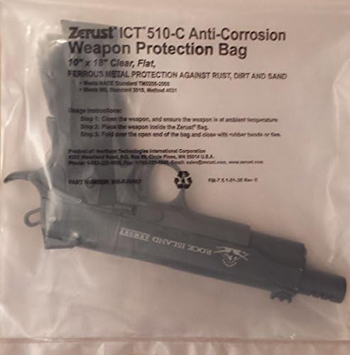 10" x 18" Weapon Protection Bag with Zerust Rust Prevention and Protection, Plain Closure - Pack of 6 - Made in USA