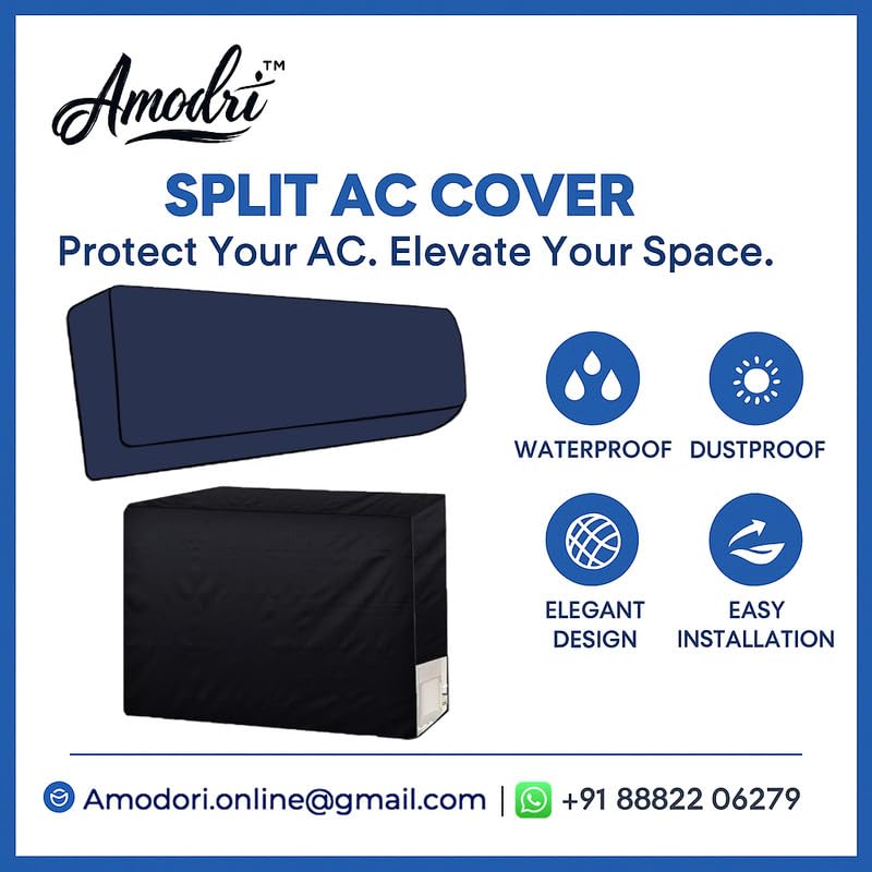 Image of Universal AC Outdoor Cover - Compatible with 1.5 & 2 Ton Split ACs, All-Season Protection (Solid Blue)