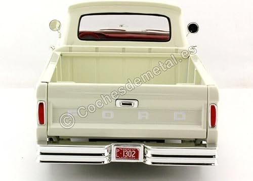 Miniatura 8 de Sunstar 1302 - Camión pickup de cabina personalizada Ford F-100 1965 blanco con interior rojo 118 fundido a presión modelo de automóvil
