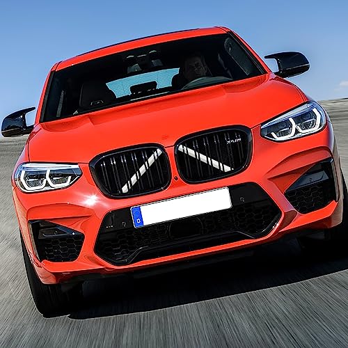 Image of Jaronx Compatible with BMW V Brace Cover,Grille Inserts V Bar Brace Wrap Covers Compatible with BMW X3 F25 G01 /X4 F26 G02 /X5 E70 F15 G05 /X6 E71 F16 G06 /X7 G07,Front Grill Stripes(White)