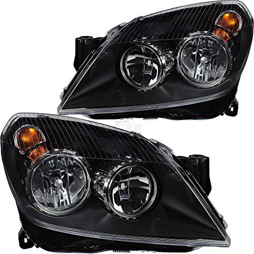 Diederichs Phares pour Opel Astra H (2003-2009) - Halogène Noir - Phare Gauche et Droit - Compatible avec Réglage de la Portée d'Éclairage - Marque de...