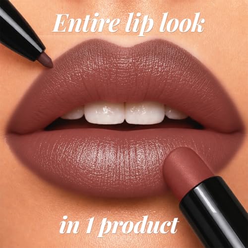 Image of Staze Twin Flame 2-in-1 Lipstick + Lip Liner Duo | High-shine Long Lasting Glossy Lipstick | Smooth Transfer-proof Matte Lip Liner | Perfectly Complementing Lip Combo | 04 Main Squeeze | 2g
