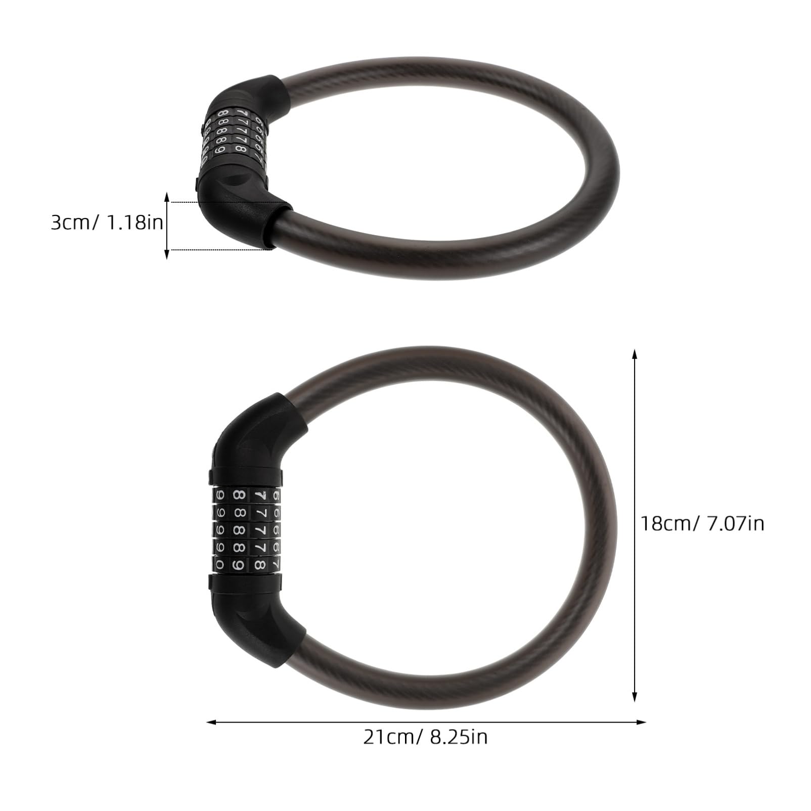 Milisten Leather Heavy Duty Bike Lock for Electric Regular Bicycles Theft-Proof Waterproof Portable