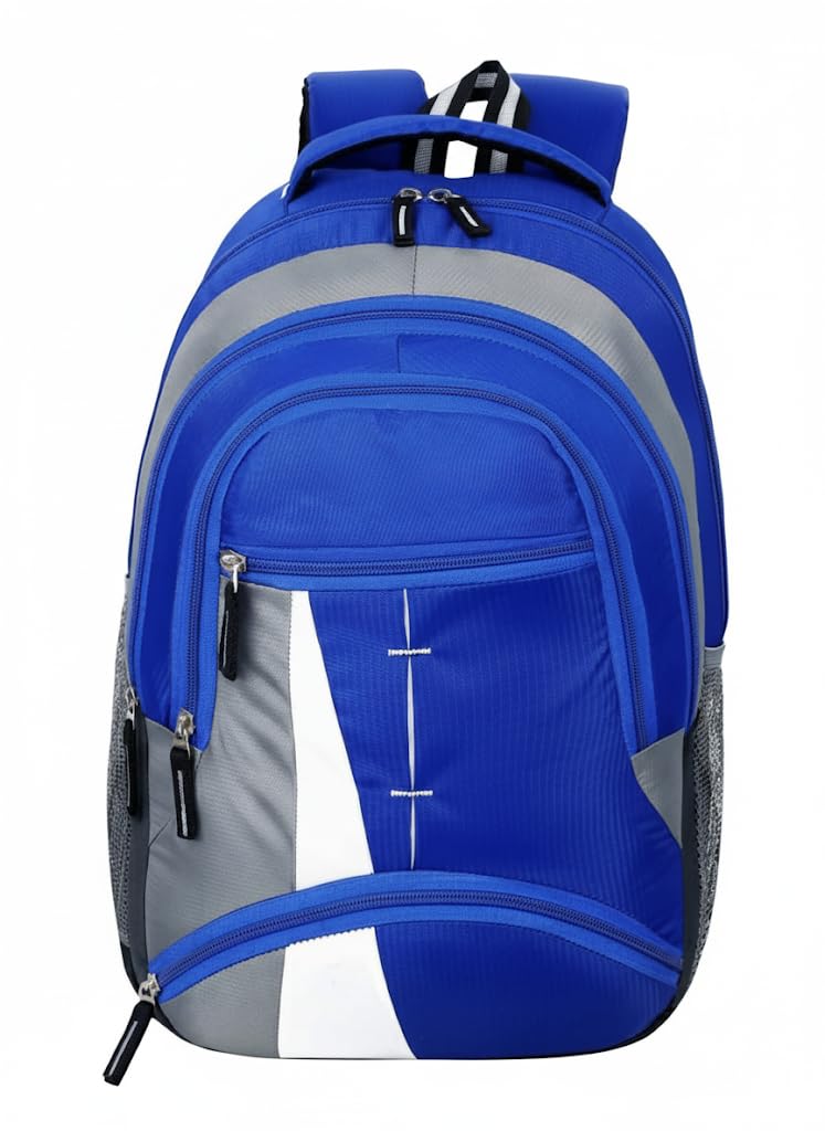 Multi-Compartment Laptop Backpack, Teal and Grey, Water-Resistant, Mesh Side Pockets-image-37