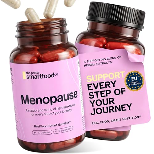 Menopause Supplements for Women - Perimenopause Supplements - Menopause Vitamins with Sage Maca Red Clover Ashwagandha Botanicals & B6 for Hormonal Regulation - 60 Capsules (not tablets) - UK Made