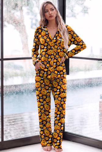 Ekouaer Womens Pajama Sets Long Sleeve Button Down 2 Piece Lounge Set - image 2
