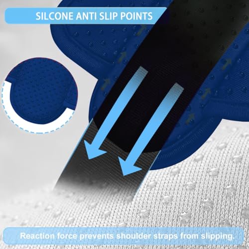 ZINZ 2-Pack Universal Shoulder Pad with Ultra thick Cushion for Bag Luggage Bag Crossbody, Plus Long & Anti-Slip & Breathable,Blue3