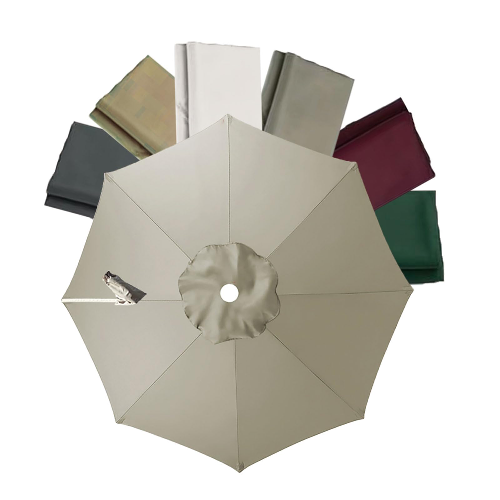 Kdqrmvv Lightgray 3.35M Offset Replacement Parasol Canopy Cantilever Canopy Replacement Cover Wooden Steel Aluminium Umbrella Frames
