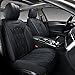 Coverado Fundas para Asientos de Coche, Juego Completo de Cojines de Asiento de Coche de Piel de napa con patrón en Relieve, Ajuste Universal para la mayoría de Coches, sedanes, SUV y Camiones, Negro