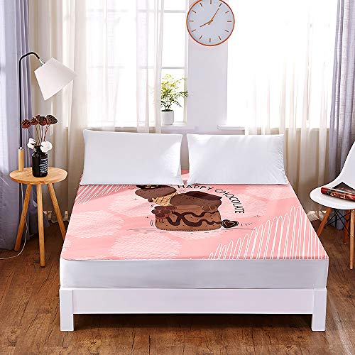 Drap housse en microfibre de qualité supérieure imprimé dessert 120x200
