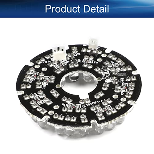 Bettomshin 1 placa iluminadora infravermelha LED OD de 6,1 cm 48 LED, lâmpada de placa redonda de 45