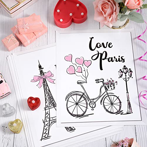Pajean 9 Pieces Paris Decor for Bedroom Bathroom Pink Paris Wall Art Eiffel Tower Romantic Art Prints Room Decor Unframed Poster for Girls Living Room Decorations, 8 x 10 Inch - Image 5