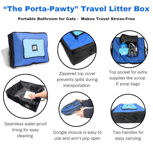 Arenero plegable para gatos con tapa y bolsillo extra miniatura 2