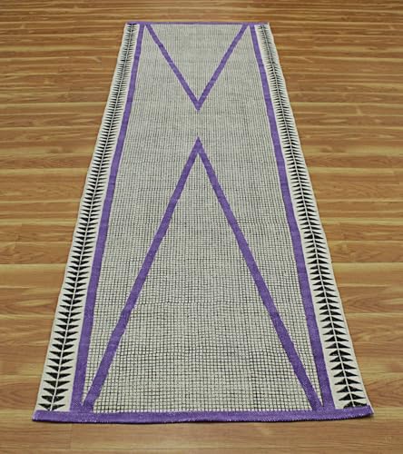 Tapis de couloir kilim à tissage plat en coton lavable et résistant - 6