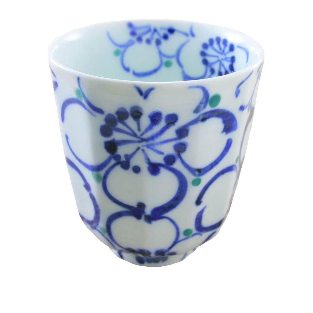 Amazon | 湯呑(湯飲み茶碗) 有田焼 波佐見焼 大輪花面取湯呑(青 Amazon | 湯呑(湯飲み茶碗) 有田焼 波佐見焼 大輪花面取湯呑(青