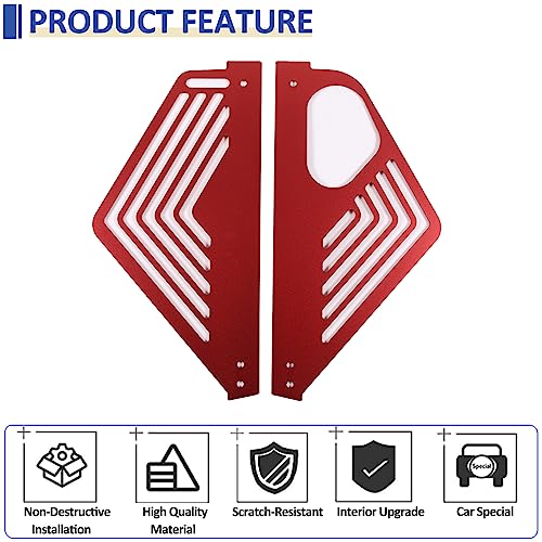 Image of Daeiclru Engine Bay Panel Cover Compatible with Chevrolet Corvette C8 2020-2023, Aluminium Engine Protector Splash Shield, Left Right Engine Case Guards (Red)